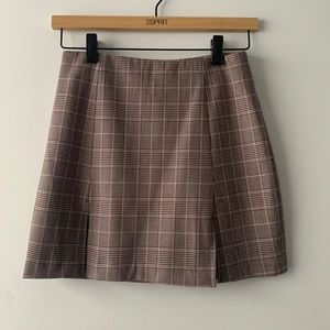 Aritzia Sunday Best Double Slit Plaid Mini Skirt